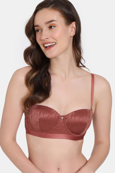 Zivame Coral Glaze Padded Wired 3/4Th Coverage Strapless Bra - Cinnabar — image 5