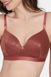 Zivame Coral Glaze Padded Non Wired 3/4Th Coverage Lace Bra - Cinnabar — thumbnail 4