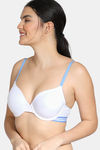 Zivame Sporty Twist Push-Up Wired Medium Coverage Bra - White — thumbnail 3