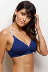 Zivame Double Layered Non Wired Medium Coverage Bra-Sodalite Blue — thumbnail 2