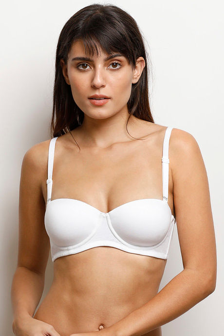 Zivame Padded Wired Medium Coverage Strapless Bra - Bright White — image 3