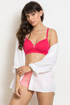 Zivame Padded Non Wired 3/4th Coverage T-Shirt Bra - Raspberry — thumbnail 4