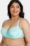 Zivame Tuscan Romance True Curv Double Layered Wired 3/4th Coverage Super Support Bra - Aruba Blue — thumbnail 3