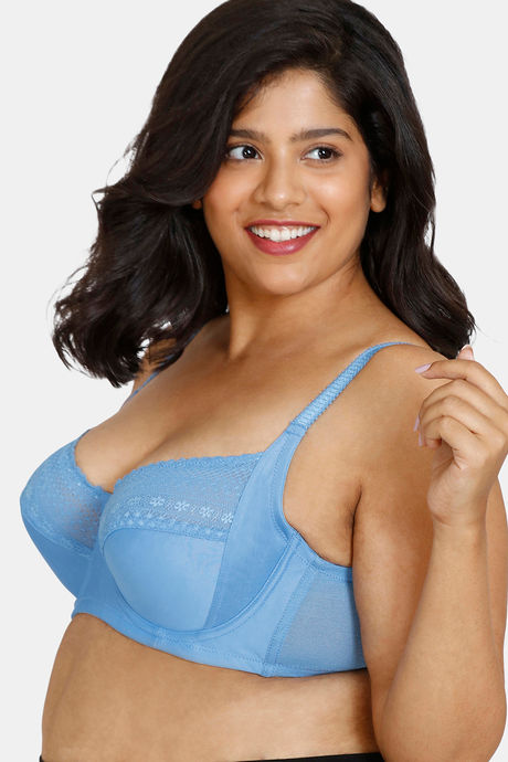 Zivame True Curv Tuscan Romance Double Layered Wired 3/4th Coverage Super Support Bra - Pacific Coast — image 3