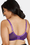 Zivame True Curv Tuscan Romance Double Layered Wired 3/4th Coverage Super Support Bra - Royal Purple — thumbnail 2