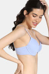 Zivame Padded Wired 3/4Th Coverage T-Shirt Bra - Blue Heron — thumbnail 3