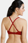 Zivame Padded Wired 3/4th Coverage T-Shirt Bra - Sundried Tomato — thumbnail 4