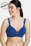 Zivame True Curv Padded Non Wired Full Coverage Super Support Bra - Navy Peony — thumbnail 1