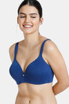 Zivame True Curv Padded Non Wired Full Coverage Super Support Bra - Navy Peony — thumbnail 2