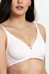Zivame Double Layered Wired 3/4th Coverage T-Shirt Bra - Peach Polka — thumbnail 5