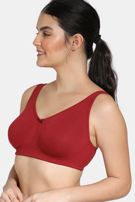 Zivame True Curv Single Layered Non Wired 3/4th Coverage Minimiser Bra - Sundried Tomato — image 3