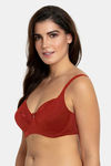 Zivame True Curv Single Layered Wired 3/4th Coverage Super Support Bra - Sundried Tomato — thumbnail 3