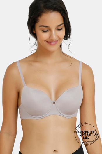Zivame Marshmallow Padded Wired 3/4th Coverage T-Shirt Bra-Purple Dove