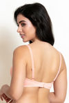 Zivame Velvet Straps Single Layered Non Wired Full Coverage T-Shirt Bra - Peach Pearl — thumbnail 3