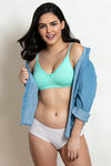 Zivame Double Layered Non Wired 3/4th Coverage Bra - Ice Green — thumbnail 4