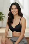Zivame At Work Padded Non Wired 3/4Th Coverage T-Shirt Bra - Black — thumbnail 6