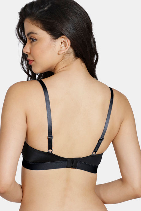 Zivame Beautiful Basics Padded Non Wired 3/4Th Coverage T-Shirt Bra - Black — image 4