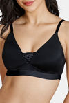 Zivame Beautiful Basics Padded Non Wired 3/4Th Coverage T-Shirt Bra - Black — thumbnail 6