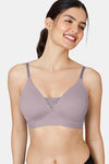 Zivame Beautiful Basics Padded Non Wired 3/4Th Coverage T-Shirt Bra - Elderberry — thumbnail 1
