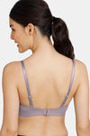 Zivame Beautiful Basics Padded Non Wired 3/4Th Coverage T-Shirt Bra - Elderberry — thumbnail 3