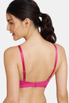 Zivame Beautiful Basics Padded Non Wired 3/4Th Coverage T-Shirt Bra - Fuchsia Red — thumbnail 3