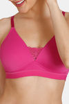 Zivame Beautiful Basics Padded Non Wired 3/4Th Coverage T-Shirt Bra - Fuchsia Red — thumbnail 5