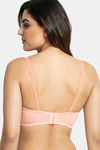 Zivame Velvet Straps Padded Wired Medium Coverage T-Shirt Bra - Peach Pearl — thumbnail 3