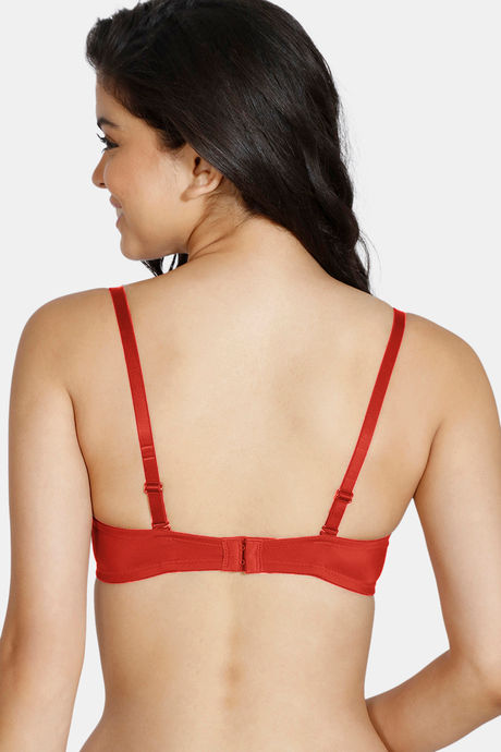 Zivame Beautiful Basics Padded Wired 3/4th Coverage Bra - High Risk Red — image 2