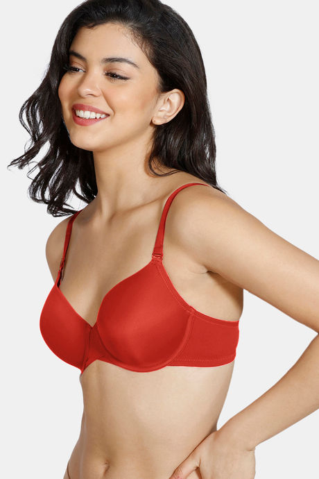 Zivame Beautiful Basics Padded Wired 3/4th Coverage Bra - High Risk Red — image 3