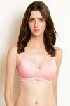 Zivame Beautiful Basics Padded Non Wired 3/4th Coverage T-Shirt Bra - Quartz Pink — thumbnail 1