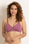 Zivame Padded Non Wired 3/4th Coverage T-Shirt Bra - Grape Nectar — thumbnail 1