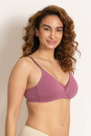 Zivame Padded Non Wired 3/4th Coverage T-Shirt Bra - Grape Nectar — thumbnail 2