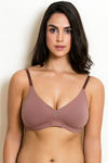 Zivame Padded Non Wired 3/4th Coverage T-Shirt Bra - Nutmeg — thumbnail 1