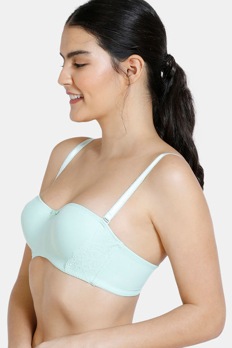 Zivame Sweet Caroline Padded Wired 3/4th Coverage Strapless Bra - Brook Green — image 3