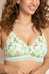 Zivame Sweet Caroline Padded Non Wired 3/4th Coverage T-Shirt Bra - Brook Green Floral — thumbnail 5