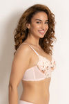 Zivame Sweet Caroline Padded Wired 3/4th Coverage T-Shirt Bra - Blush Bride Floral — thumbnail 2
