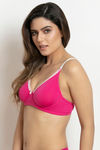 Zivame Double Layered Wired 3/4th Coverage T-Shirt Bra - Pink Yarrow — thumbnail 2