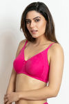 Zivame Double Layered Non Wired Full Coverage T-Shirt Bra - Pink Yarrow — thumbnail 3