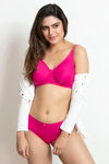 Zivame Double Layered Non Wired Full Coverage T-Shirt Bra - Pink Yarrow — thumbnail 4