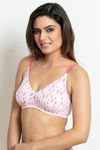 Zivame Double Layered Non Wired 3/4th Coverage Bra-Blue Tile Pt — thumbnail 2