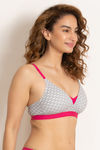 Zivame Padded Non Wired 3/4th Coverage T-Shirt Bra - Monochrome Tile — thumbnail 2