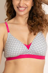Zivame Padded Non Wired 3/4th Coverage T-Shirt Bra - Monochrome Tile — thumbnail 5