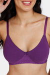 Zivame Beautiful Basics Double Layered Non Wired 3/4th Coverage T-Shirt Bra - Imperial Purple — thumbnail 5