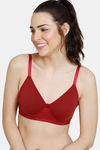 Zivame Beautiful Basics Double Layered Non Wired 3/4Th Coverage T-Shirt Bra - Merlot — thumbnail 1