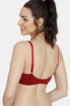 Zivame Beautiful Basics Double Layered Non Wired 3/4Th Coverage T-Shirt Bra - Merlot — thumbnail 3