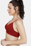 Zivame Beautiful Basics Double Layered Non Wired 3/4Th Coverage T-Shirt Bra - Merlot — thumbnail 4