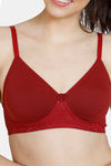 Zivame Beautiful Basics Double Layered Non Wired 3/4Th Coverage T-Shirt Bra - Merlot — thumbnail 5