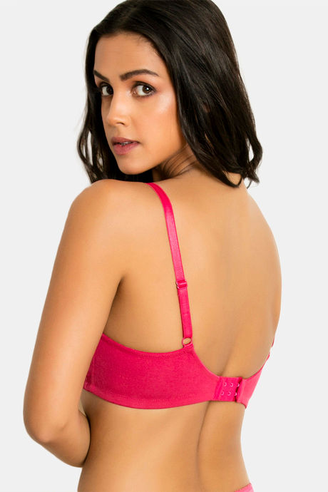 

Zivame Cotton Double Layered Wirefree Bra Dark Pink, Pinks