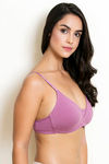 Zivame Beautiful Basics Padded Non Wired 3/4th Coverage T-Shirt Bra - Grape Nectar — thumbnail 2