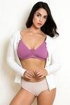 Zivame Beautiful Basics Padded Non Wired 3/4th Coverage T-Shirt Bra - Grape Nectar — thumbnail 4